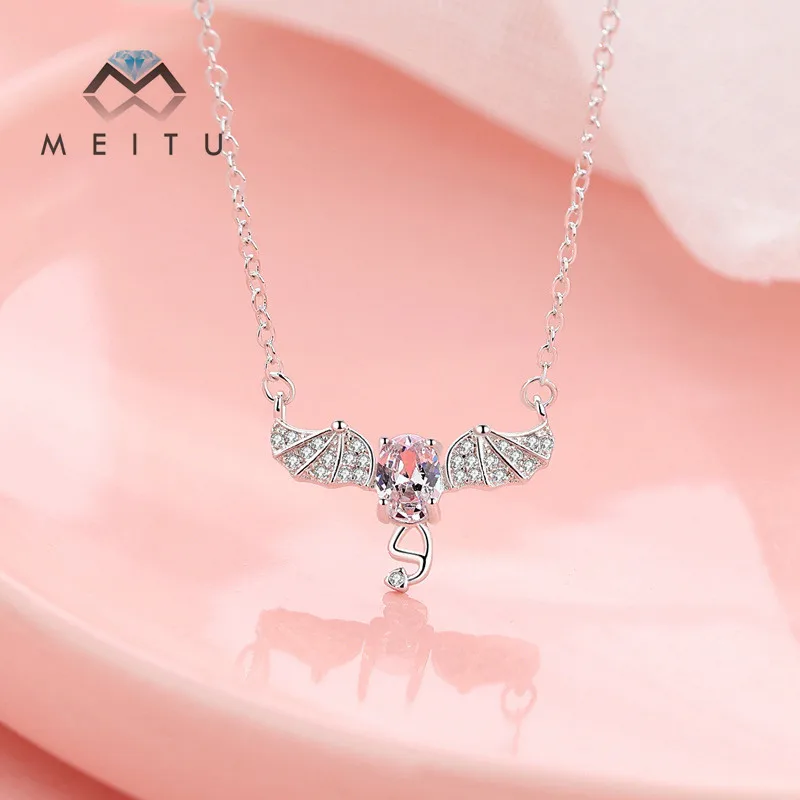 

S925 Silver Fairy Zircon Pendants Necklace Women Girlfriends Fine Jewelry Necklaces Jewelry Crystal Stone Accessories N-126