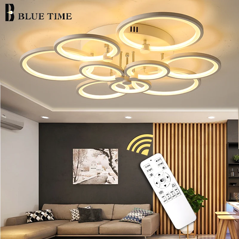 Best White Black Finished Led Chandeliers Modern Ceiling Chandelier Lighting Fixtures For Living Room Bedroom Acrylic Lampara de tech