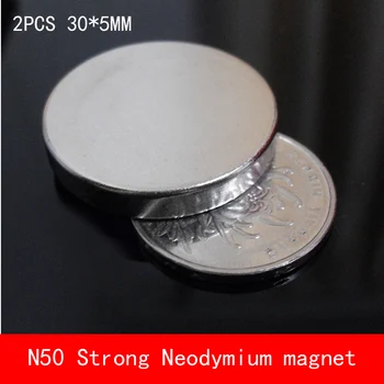 

2PCS D30*5mm round N50 Strong magnetic force rare earth Neodymium magnet n50 diameter 30X5MM