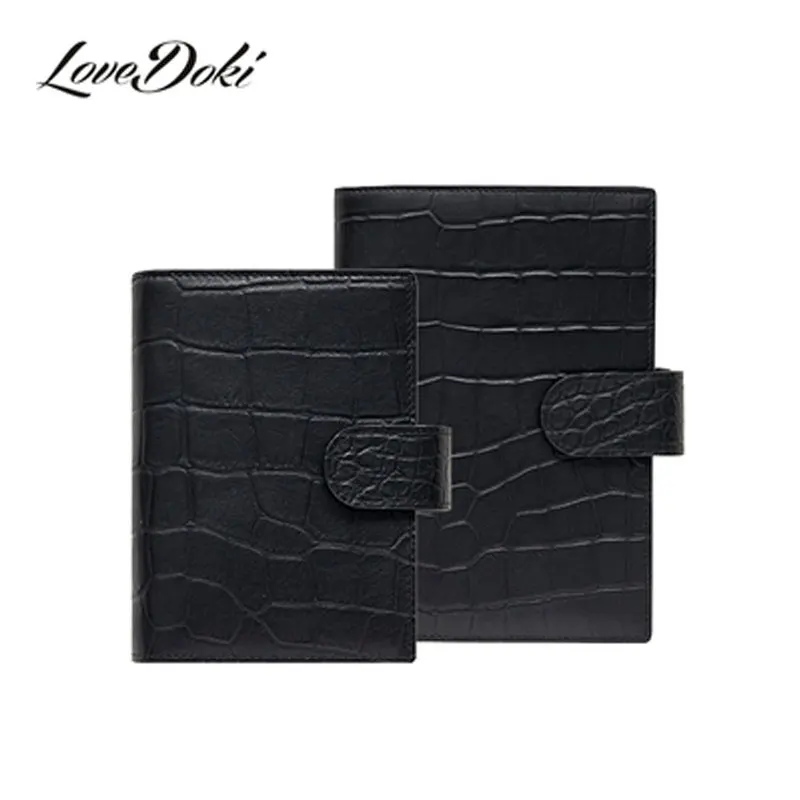 

lovedoki A7 A6 Genuine Leather Rings Notebook Binder Agenda Organizer Diary Journal Sketchbook Planner Big Pocket