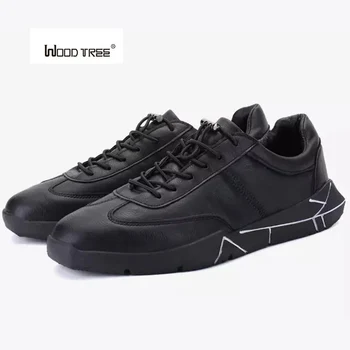 

WOOD TREE Men's Leather Casual Shoes Moccasins Men Loafers Luxury Brand Spring New Fashion Sneakers Male Boat Shoes Suede