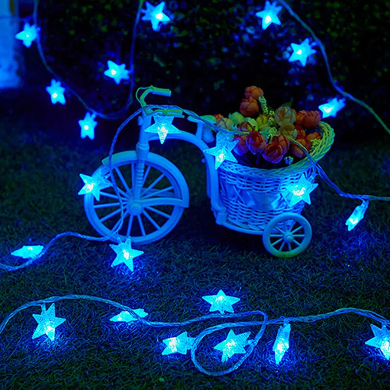 1 м 10 светодиодный гирлянда со звездами светодиодный Сказочный свет Рождественские Свадебные декоративные огни батарея работает мерцающие огни мигающая игрушка