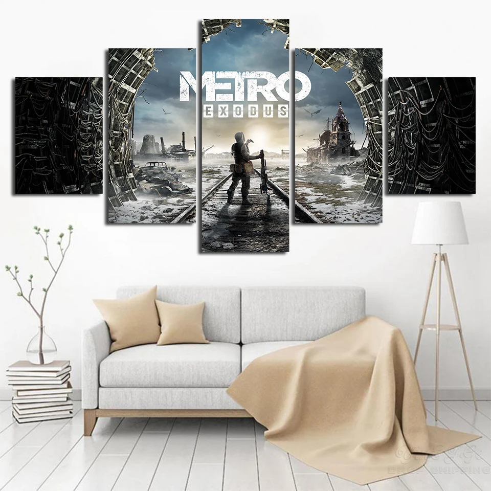 Prints-Metro-2033-Painting-Wall-Art-5-Panel-Game-Pictures-Modular-Canvas-Poster-Modern-Home-Decoration