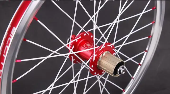 red bike spokes