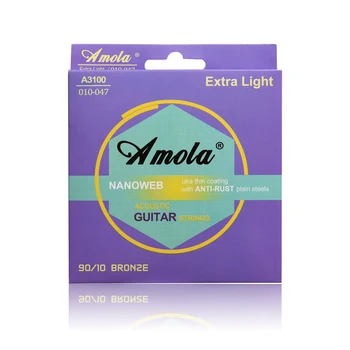 

Phosphor Bronze Ulra Thin Coating Acoustic Guitar Strings 1st-6th Steel Strings A3100 010-047