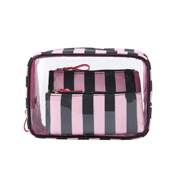 PVC Transparent Cosmetic Bag Travel Toiletry Bag Set Make-up Organizer Pouch Makeup Case Beautician Vanity Necessaire Trip 1