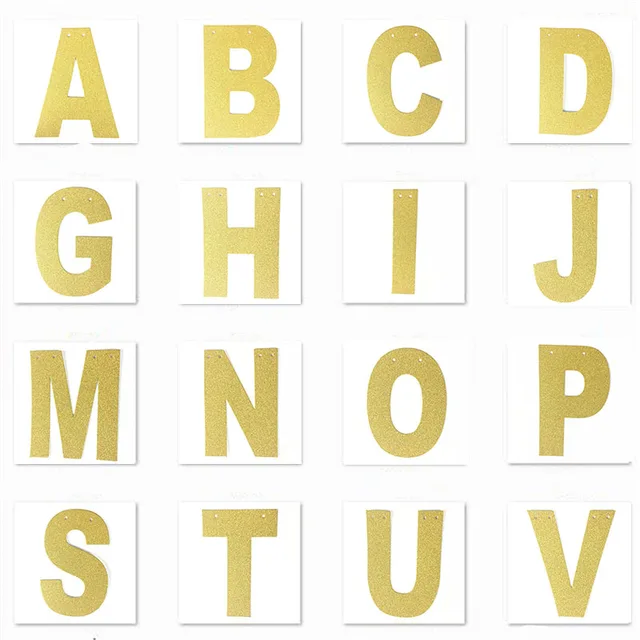 aliexpresscom buy creative banner glitter gold paper letter alphabet