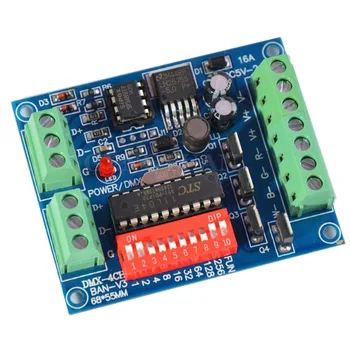 

4CH 4 Channel RGBW Easy DMX 512 Decoder,Dimmer,Controller,Drive,DC5V-24V For LED Strip Light,Lamp