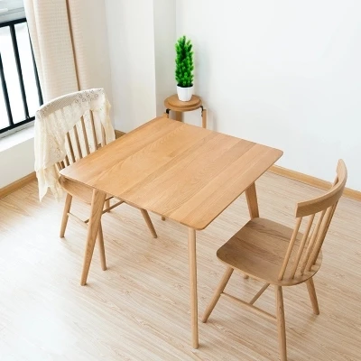 Solid wood dining table simple white oak square table wood small square dining table Solid wood dining table simple white oak square table wood small square dining table