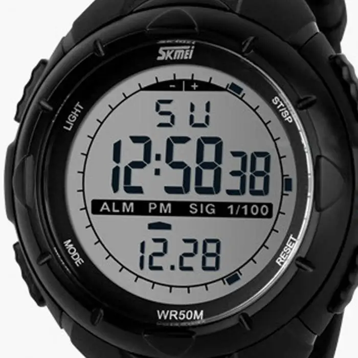 Светодиодный цифровые спортивные часы на браслете резиновый ремешок для Для мужчин HB88