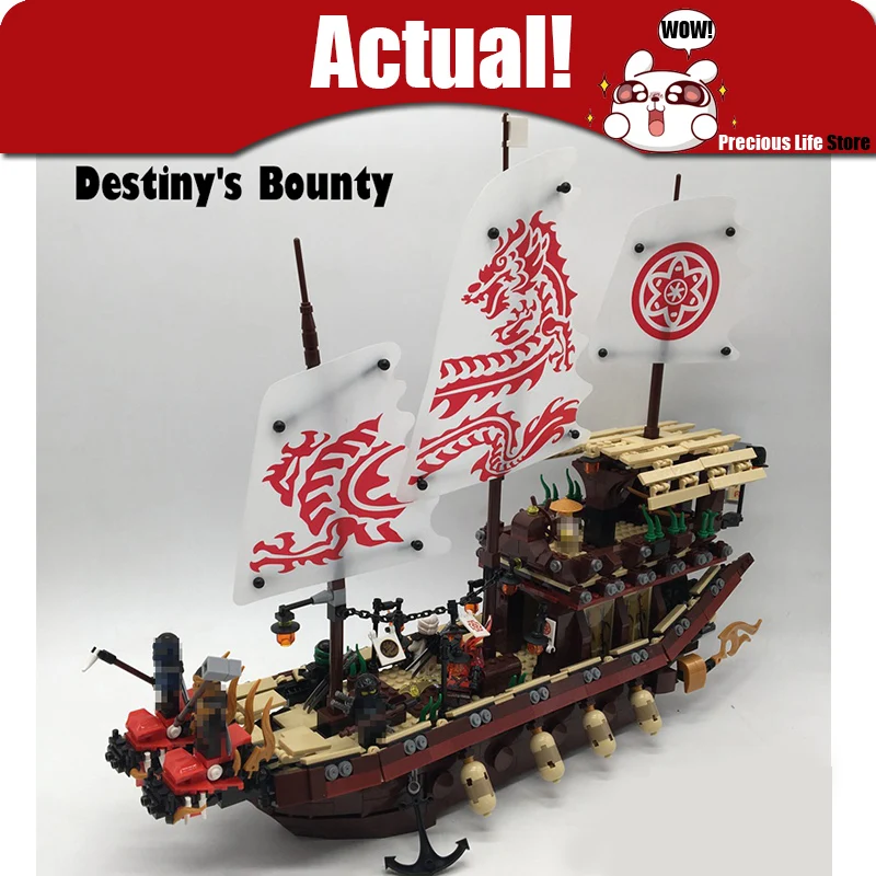 

1872pcs Ninja Destiny's Bounty Ship Boat Mini Ninjagoed Figures Building Blocks Bricks Kai Lloyd legoing Toys For Children