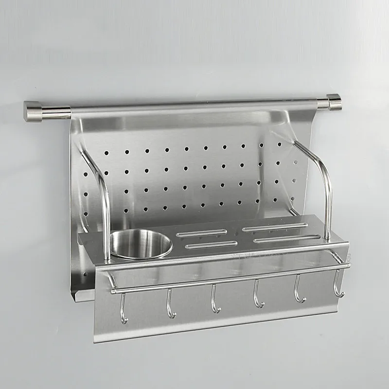  A1 Kitchen stainless steel knife holder hook chopsticks seasoning dish rack kitchen wall hanging ro - 32909104151