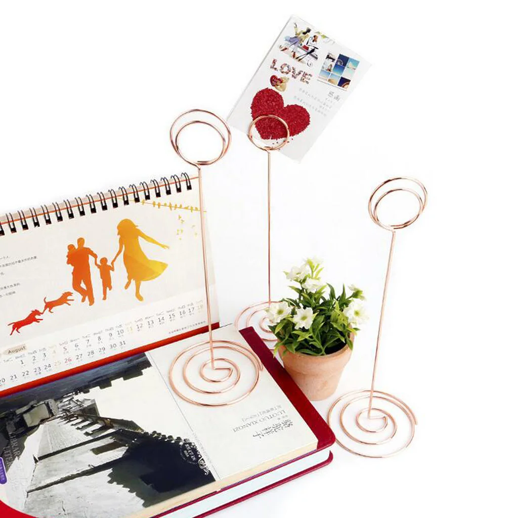 6 Pcs 22cm Tall Table Number Cards Photo Holder Paper Menu Clips Tall Place Card Holders Table Number Stand Figurines