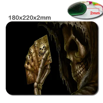 

HD 3D Print skul and poker Customized Rectangle Rubber gaming rubber durable notebook mouse pad in the office and home use