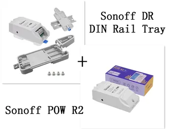 

SONOFF POW R2 16A 3500W Wifi Switch Controller Real Time Power and Sonoff DR - Sonoff DIN Rail Tray For Smart Home Automation