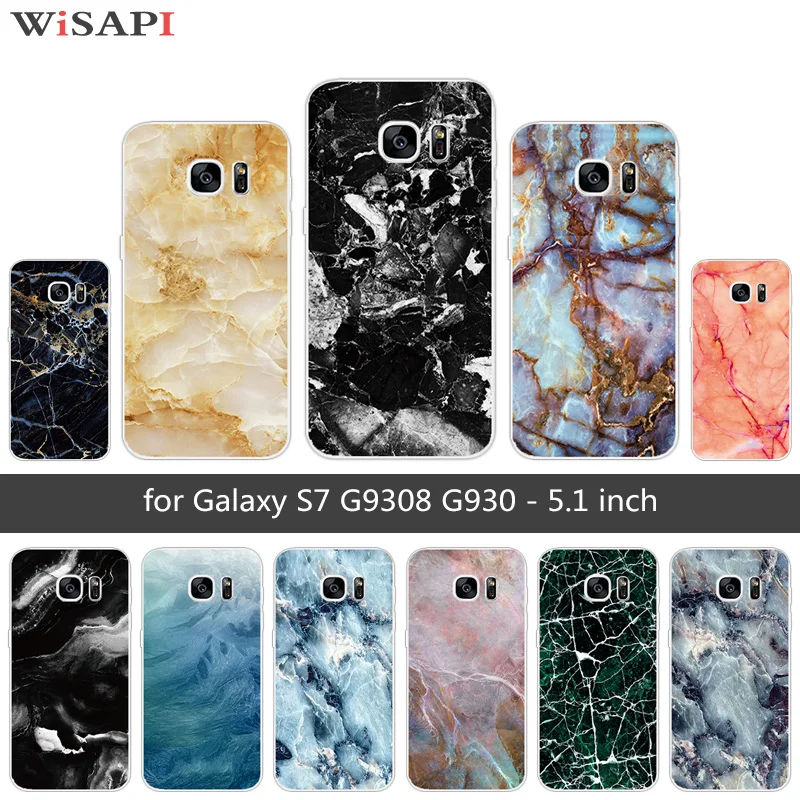 Case For Samsung Galaxy S7 Soft TPU Ultrathin Silicone Gel Black Back Matte Cover S 7 G930 Marb Phone Cases |