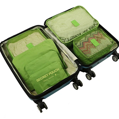 Green Mihawk 6 шт./компл. Упаковка Куб дорожные сумки Портативный большой Ёмкость Костюмы сортировки Органайзер Чемодан аксессуары домашних животных код - Цвет: Green