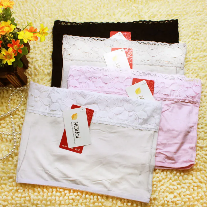 

Cross modal tube top for women cotton cloth wrapped chest bandeau block female bra corset Cover Towel lace white black powder