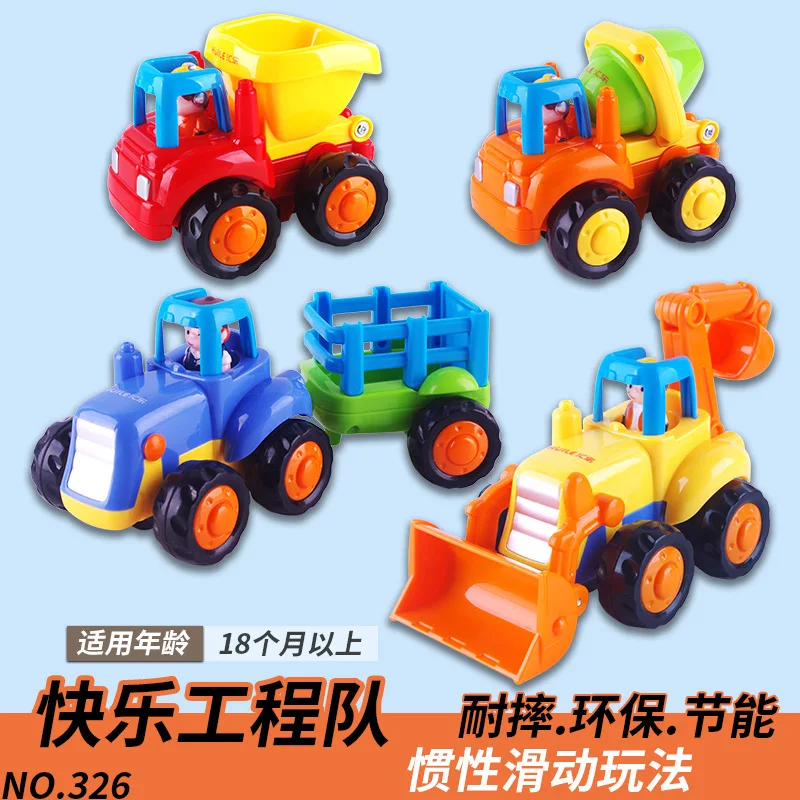 

Hot Sell Children's Car Excavator Engineering Bulldozer Inertial Vehicle Toy Car Tractor Boy Set Toys