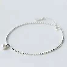 TINNY тонкий 16,5 см-19 см 925 пробы серебряные ювелирные изделия маленькие натуральные пресноводные жемчужные бусины цепочка браслет Шарм gtls421