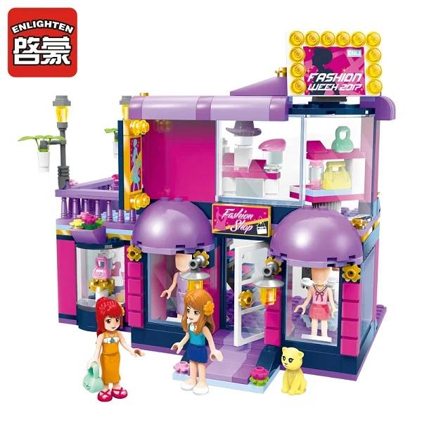 Enlighten Building Block Girls Friends City Boutique 2 фигурки 456 шт. развивающие Кирпичи Игрушка мальчик подарок-без коробки - Цвет: 2005 No retail box