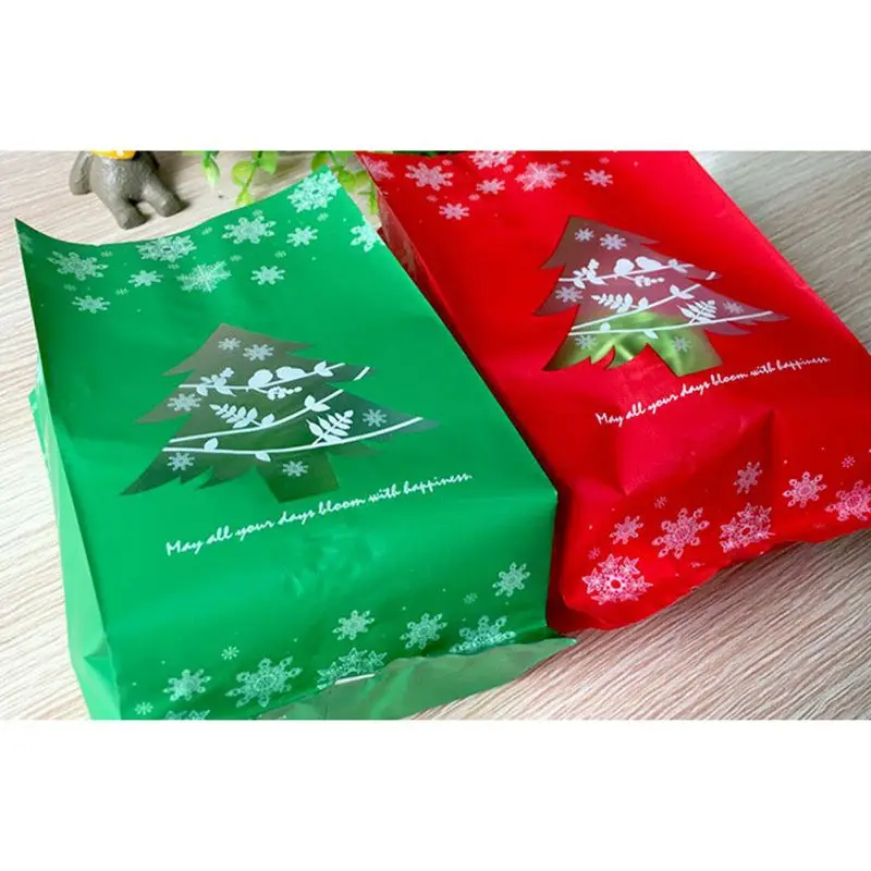 50 шт рождественские бумажные пакеты для печенья Подарочная сумка конфетные украшения для рождественской вечеринки