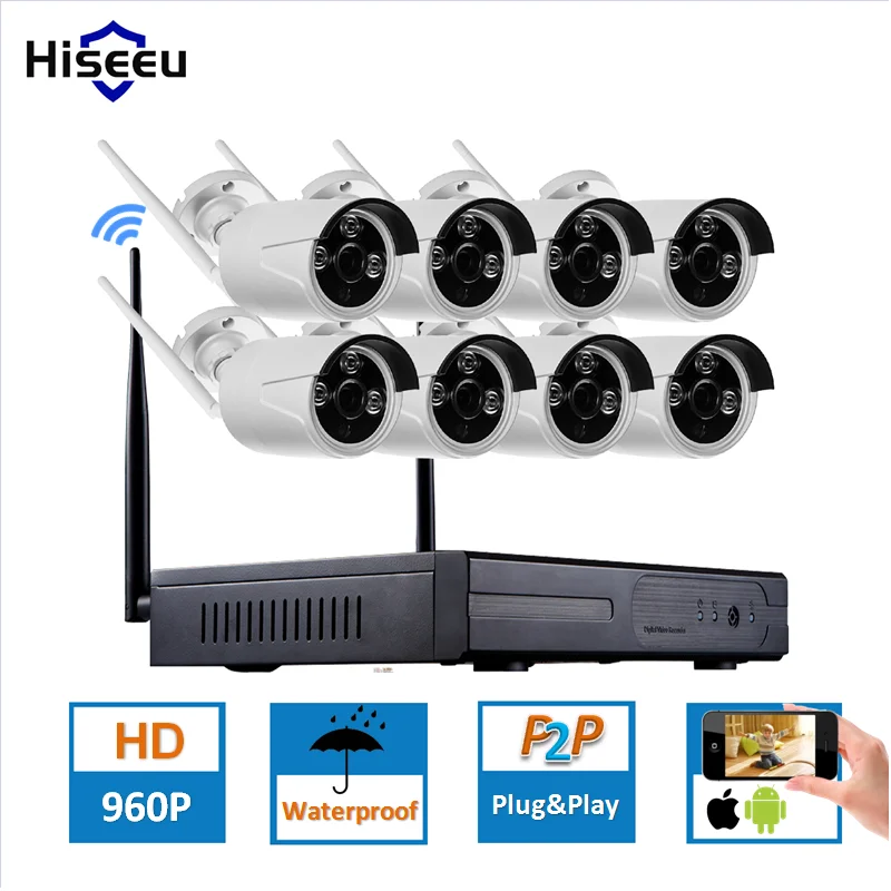 bilder für 8CH 960 P HD Drahtlose CCTV SystemIP Kamera WIFI DVR NVR kit Freien Cctv-kamera-kit Home Security System Kit Hiseeu bilder für 8CH 960 P HD Drahtlose CCTV SystemIP Kamera WIFI DVR NVR kit Freien Cctv-kamera-kit Home Security System Kit Hiseeu