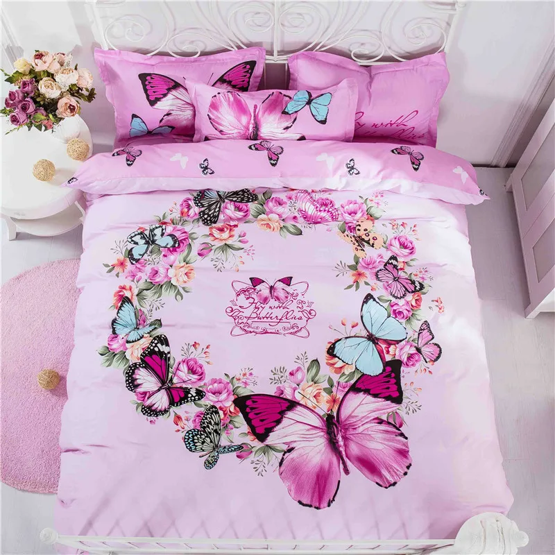 Good quality butterfly duvet cover twin bed queen size sheets kids