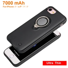 7000 mAh Charger Case For iPhone 8 Plus Ring Holder Battery Cover For iPhone 7 Plus 6s Plus 6 Plus Stand Smart Power Capa Fundas