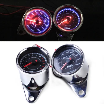 

beler LED 13000 RPM Tachometer + Dual Speedometer Odometer Gauge Meter fit for Motorcycle For Custom Yamaha Kawasaki Honda ATV