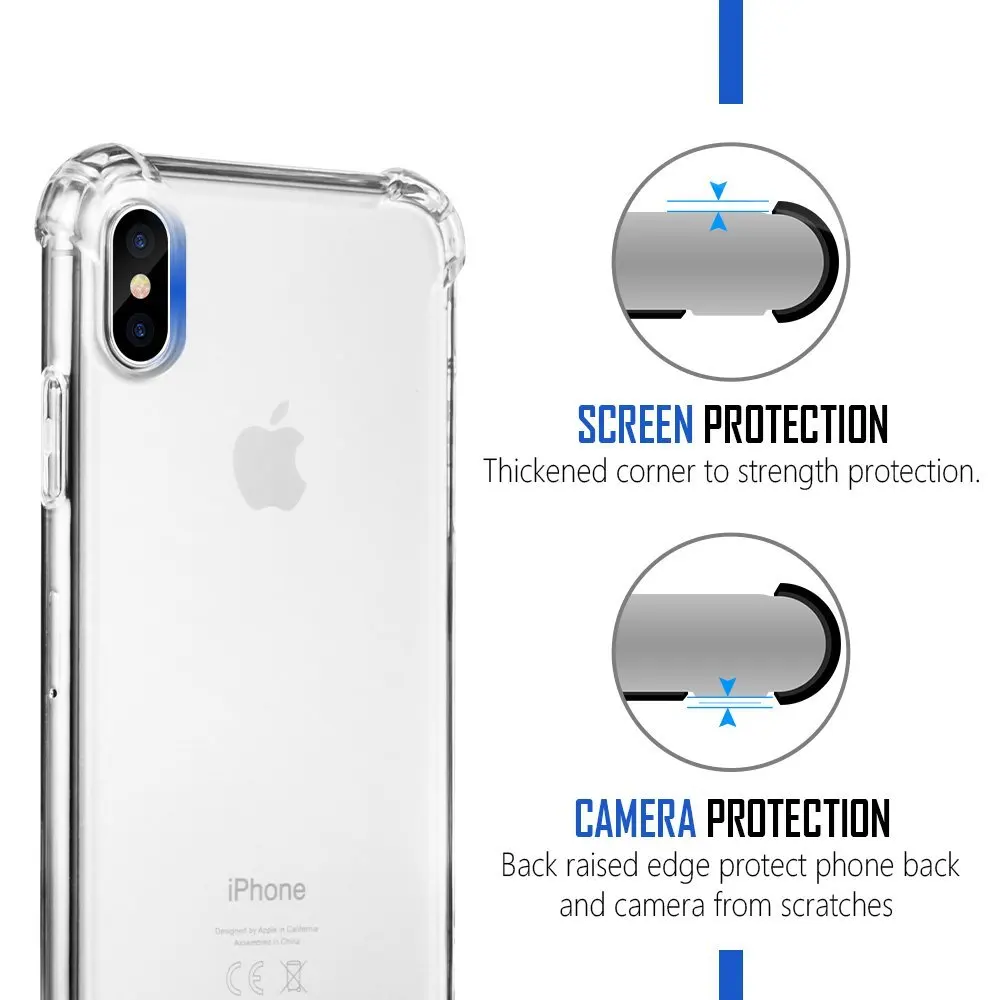 Ascromy For iPhone X Case TPU Slim Protective Shockproof Cases Cover for Apple iPhone 10 8 Plus 7 6 6S 5 5S SE Coque Accessories (6)