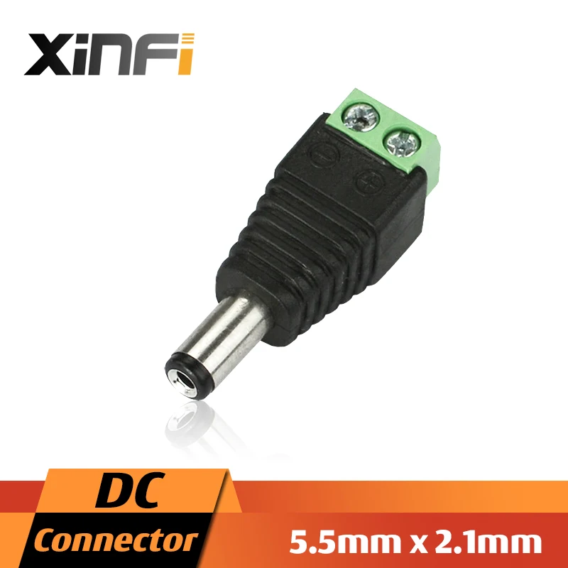 

XinFi 10 Pcs 2.1 x 5.5mm DC Power Male Plug Jack Adapter Connector Plug for CCTV LED Light