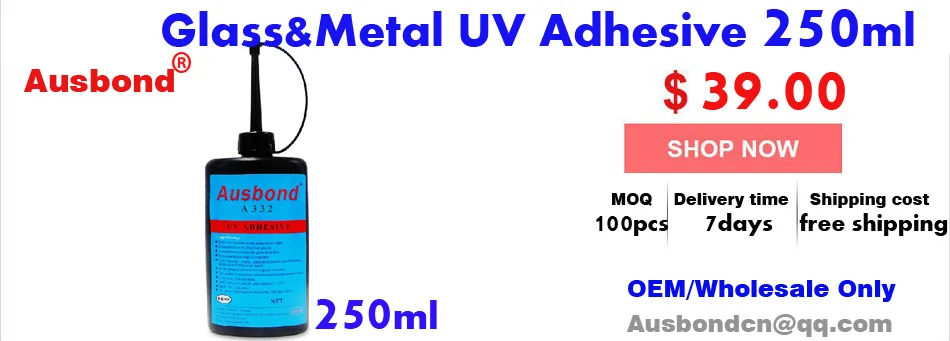УФ-клей для стекла к металлическому стеклу клей УФ склеивание стекла стеклянный стол теневой УФ-стойкий Клей 50 мл