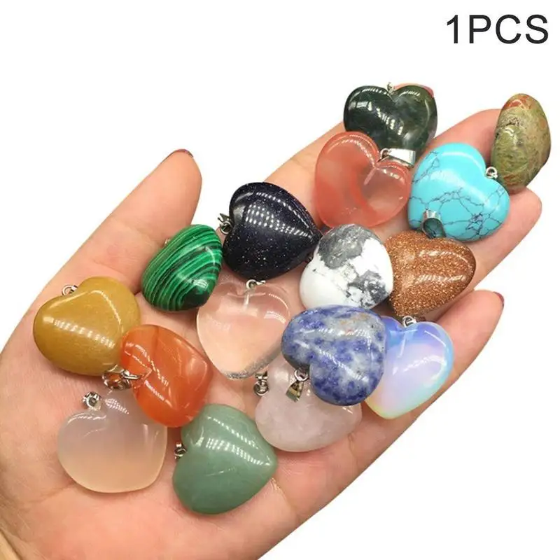 

1pc Random Mini Puff Heart Love Crystal Healing Stone Home Decoration Crystal Gemstone Pocket Stone Home Decor Crafts JNP6772