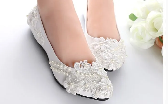 Большие размеры 40, 41, 42; женская свадебная обувь; белые кружевные туфли-лодочки ручной работы цвета слоновой кости; платье для выпускного вечера для подружки невесты