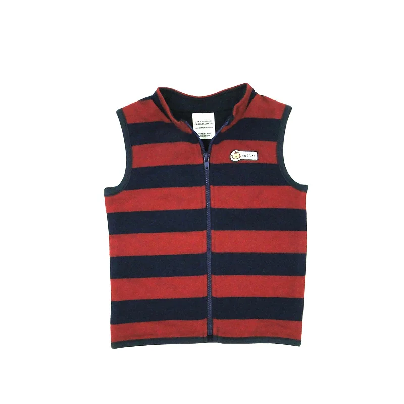 Striped Cotton Baby Boys Kids Zipper Vest Waistcoat 2019 Spring Autumn Outwear Jacket Cute Boy Clothing 1-3Years