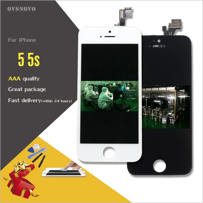 Ovsnovo без битых пикселей ЖК дисплей Дисплей для iPhone 5 5S 6 plus 6s Сенсорный экран сборки
