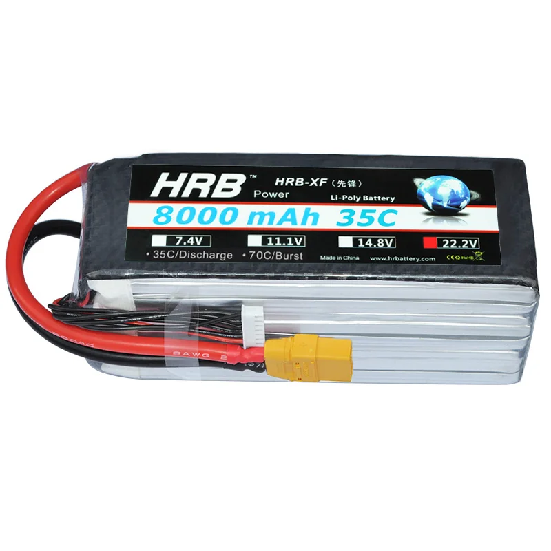 Аккумулятор hrb lipo 6S 22,2 V 5000 мА/ч, 5200 мА/ч, 6000 мА/ч, 8000 мА/ч, 10000 мА/ч, 12000 мА/ч, 16000 мА/ч, 22000 мА/ч, 50C для Дрон RC uav Квадрокоптер