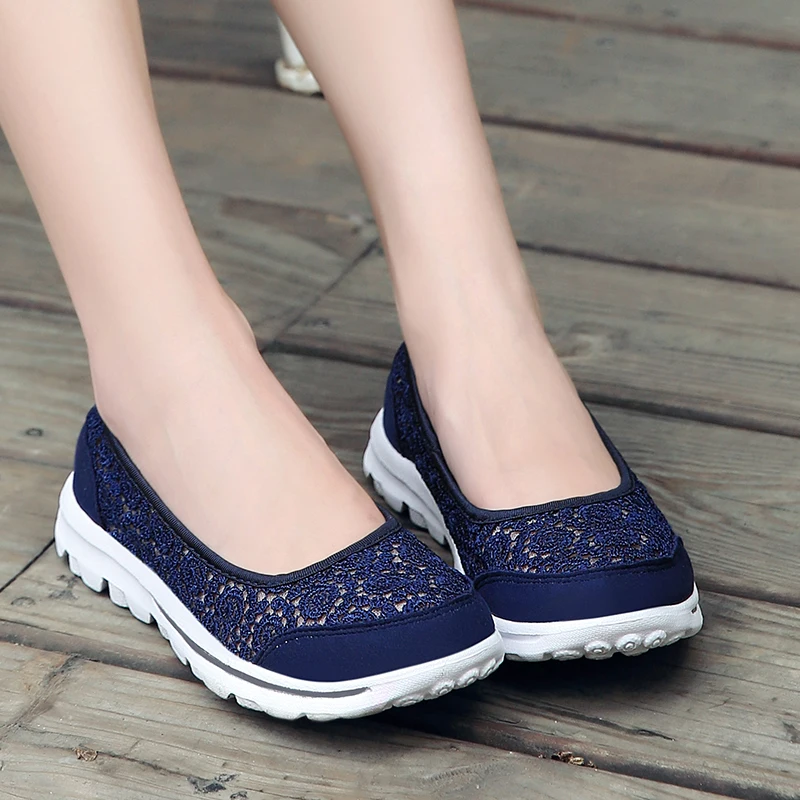 Hosteven Frauen Schuhe Casual Plattform Sneaker Wohnungen Schuhe Mädchen Damen Air Mesh Schuhe Solide Sommer Schuhe Plus 35-42