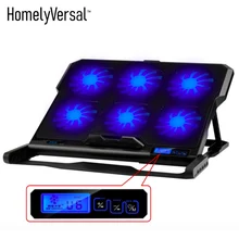 Быстрая скорость 6 вентилятор 2 usb-охладитель для ноутбука охлаждающая подставка с светодиодный кулер для ноутбука компьютер USB подставка с вентилятором для ноутбука 12'-15,6 ''тишина