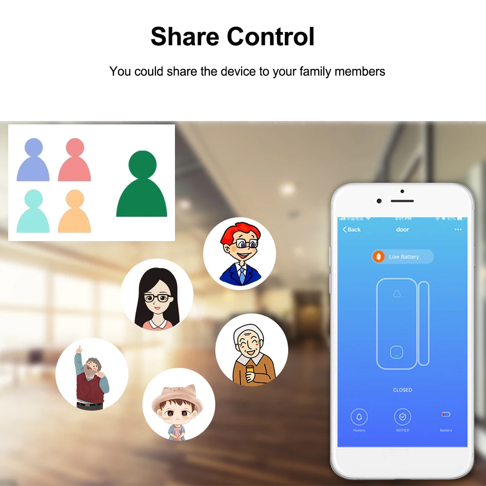 Приложение Tuya Управление двери окна Сенсор открытые охранная сигнализация датчик, магнитный переключатель Беспроводной детектор работает с Alexa Google Home