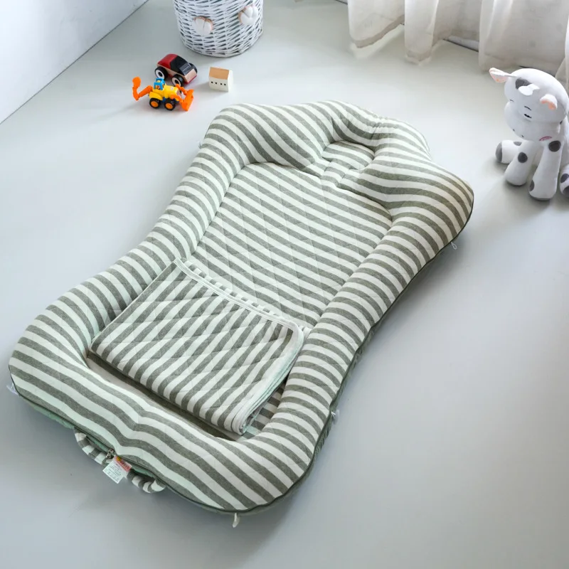 Детская кроватка в кроватке, для новорожденных, увеличивающая рост, для путешествий, складная детская корзина для сна, бионическая кровать, переносная кровать, детская кровать - Цвет: Зеленый