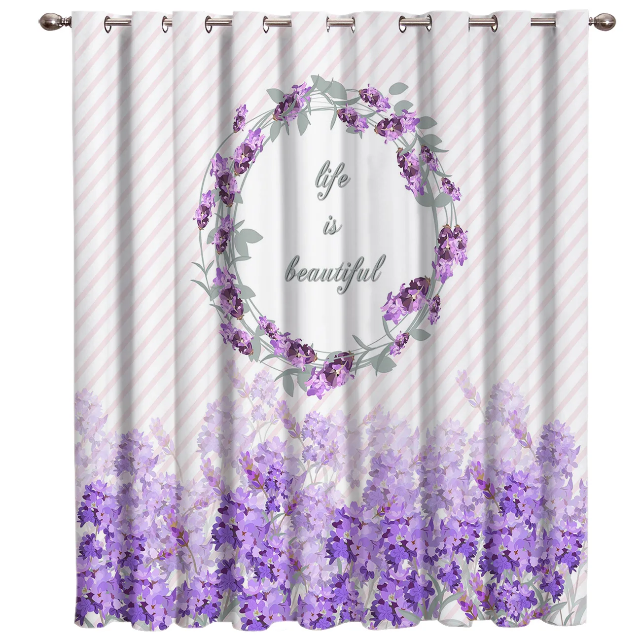

Life is Beautiful Lavender Window Treatments Curtains Valance Bathroom Curtains Blackout Kitchen Indoor Kids Window Treatment