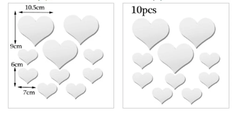10 шт. Любовь Сердце акриловый 3D зеркало стены стикеры Фреска Наклейка Съемные наклейки для украшения комнаты adesivo де parede дропшиппинг
