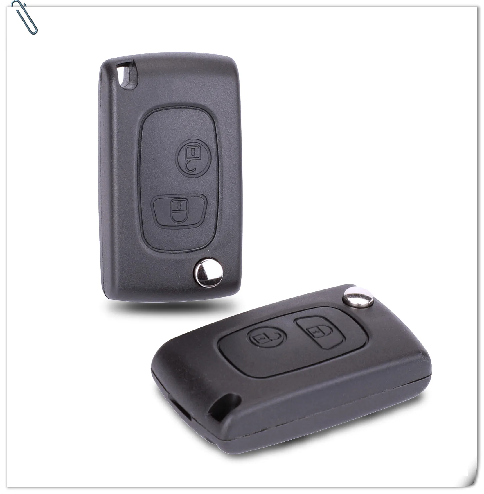 Keyforkess 10 pz/lotto di Vibrazione 2 Button Caso Chiave A Distanza Dell'automobile Borsette Per Peugeot 107 207 407 106 206 306 Modificato VA2 Chiave Fob -