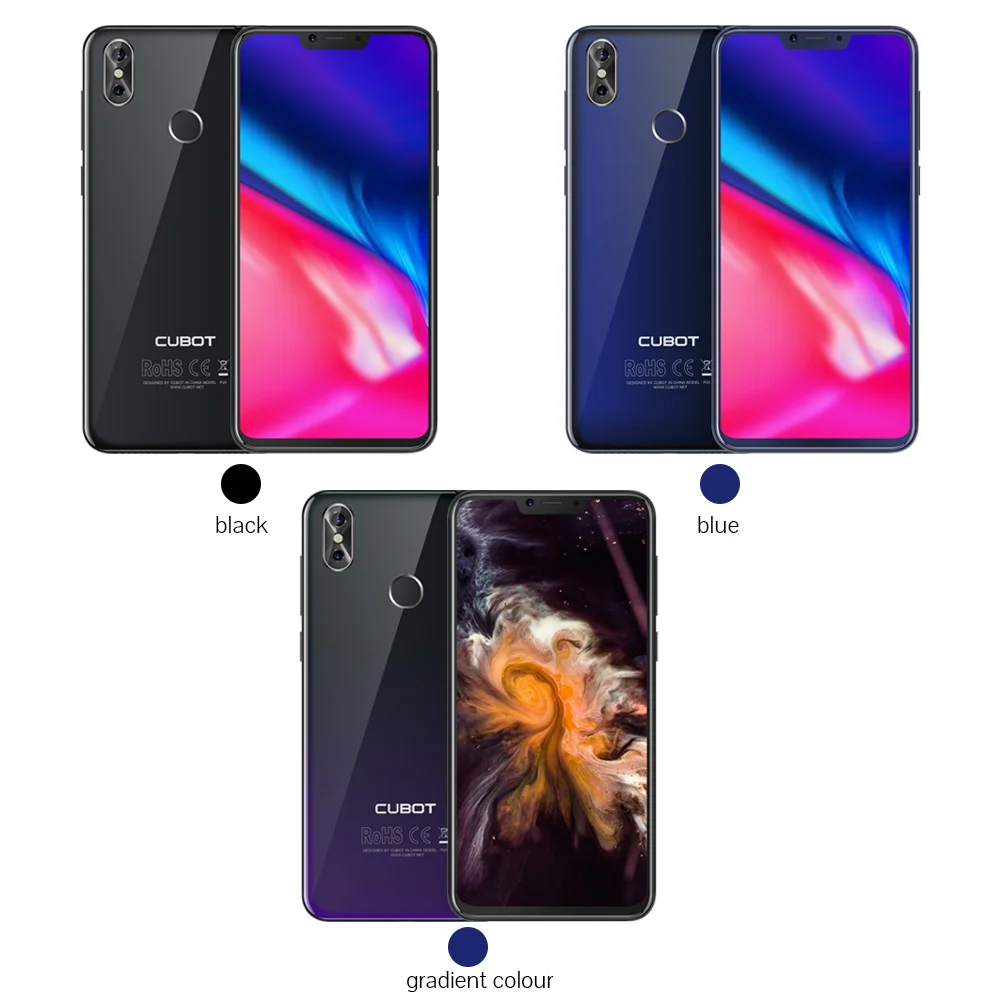 Cubot P20 4 GB + 64 GB Android 8,0 19:9 6,18 \