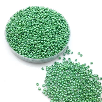 

16g 1000X 2mm 12/0 AB Dark Green Color Round Opaque Loose Spacer Beads Cezch Glass Seed Beads Handmade Jewelry DIY Garment Bead