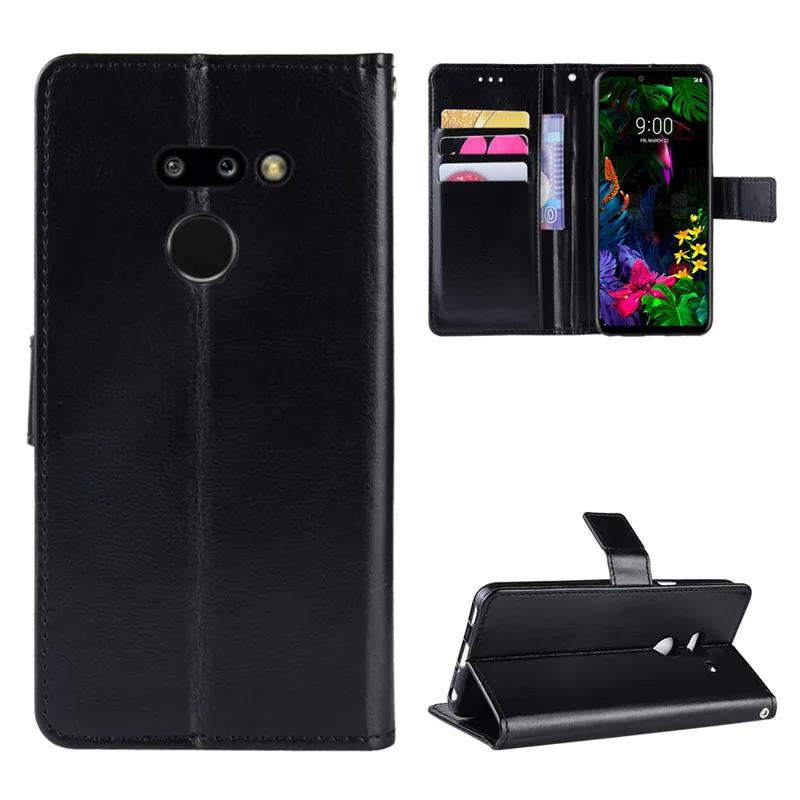Для LG G8 ThinQ случае Роскошные кожаные флип чехол для телефона с функцией подставки