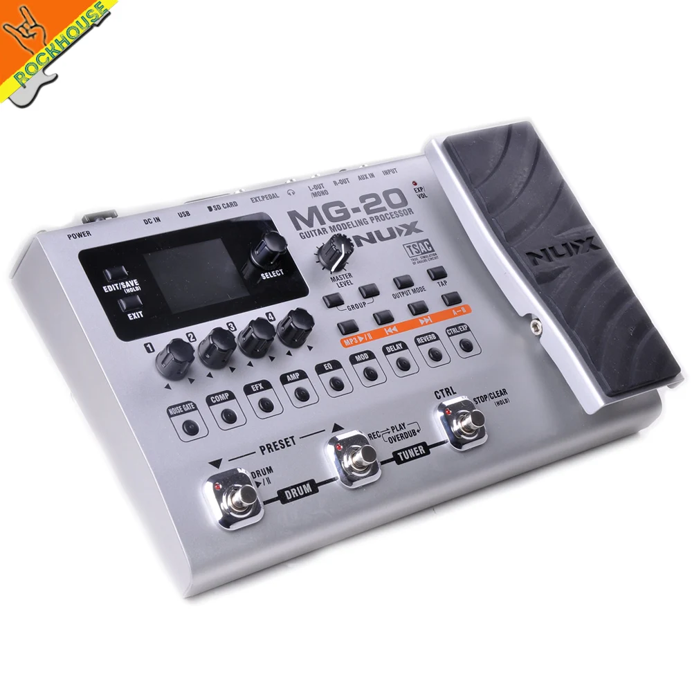 NUX MG 20 гитара Мульти педаль эффектов Guitarra моделирующий процессор эффекты 60