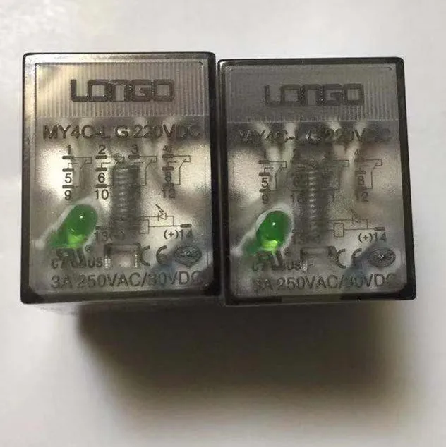 

10PCS 220VDC Longo MY4C-L Electromagnetic 3A Power relay + Relay seat